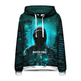 Мужская толстовка 3D с принтом Watch Dogs Legion в городе Новоалтайск, 100% полиэстер | двухслойный капюшон со шнурком для регулировки, мягкие манжеты на рукавах и по низу толстовки, спереди карман-кенгуру с мягким внутренним слоем. | cyberpunk | dogs | hackers | legion | watch | watch dogs | вейчдогс | взлом | киберпанк | легион | хакеры | цифры