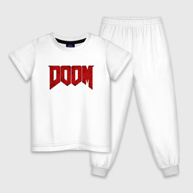 Детская пижама хлопок с принтом DOOM в городе Новоалтайск, 100% хлопок |  брюки и футболка прямого кроя, без карманов, на брюках мягкая резинка на поясе и по низу штанин
 | bethesda | dead | death | doom | doom eternal | game | games | metal | monster | ps4 | space | steam | xbox | дум | игра | космос | метал | меч | экшн