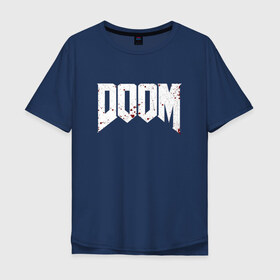 Футболка хлопок Оверсайз с принтом DOOM в городе Новоалтайск, 100% хлопок | свободный крой, круглый ворот, “спинка” длиннее передней части | bethesda | dead | death | doom | doom eternal | game | games | metal | monster | ps4 | space | steam | xbox | дум | игра | космос | метал | меч | экшн