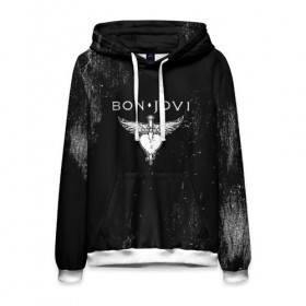 Мужская толстовка 3D с принтом Bon Jovi в городе Новоалтайск, 100% полиэстер | двухслойный капюшон со шнурком для регулировки, мягкие манжеты на рукавах и по низу толстовки, спереди карман-кенгуру с мягким внутренним слоем. | bon jovi | john | альбом | арена | бон | бон джови | глэм | группа | джови | джон | метал | музыка | надпись | песни | поп | попрок | рок | рокер | смайл | солист | софт | стена | хард | хеви | хевиметал