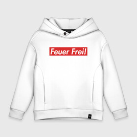 Детское худи Oversize хлопок с принтом Feuer Frei! в городе Новоалтайск, френч-терри — 70% хлопок, 30% полиэстер. Мягкий теплый начес внутри —100% хлопок | боковые карманы, эластичные манжеты и нижняя кромка, капюшон на магнитной кнопке | guitar | hard | heavymetal | metal | music | rammstein | rock | supreme | гитара | картинка | картинки | метал | мода | музыка | рамштайн | рок | суприм | тренд | тренды | треш | трэш | тяжелый | хард