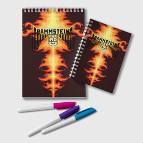 Блокнот с принтом Rammstein в городе Новоалтайск, 100% бумага | 48 листов, плотность листов — 60 г/м2, плотность картонной обложки — 250 г/м2. Листы скреплены удобной пружинной спиралью. Цвет линий — светло-серый
 | du hast | heavy | herzeleid | metal | mutter | rammstein | reise | rosenrot | sehnsucht | till lindemann | группа | метал | рамштайн | рок | тилль линдеманн | хард