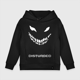 Детское худи Oversize хлопок с принтом DISTURBED FACE в городе Новоалтайск, френч-терри — 70% хлопок, 30% полиэстер. Мягкий теплый начес внутри —100% хлопок | боковые карманы, эластичные манжеты и нижняя кромка, капюшон на магнитной кнопке | disturbed | music | rock | группа | музыка | музыканты | рок