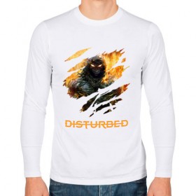 Мужской лонгслив хлопок с принтом DISTURBED FACE в городе Новоалтайск, 100% хлопок |  | disturbed | music | rock | группа | музыка | музыканты | рок
