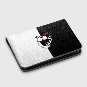 Картхолдер с принтом с принтом MONOKUMA в городе Новоалтайск, натуральная матовая кожа | размер 7,3 х 10 см; кардхолдер имеет 4 кармана для карт; | anime | bear | black  white | danganronpa | kurokuma | monodam | monokuma | monomi | monotaro | pink | rabbit | school | shirokuma | аниме | главарь | мoноми | монокума | черно белый | школа