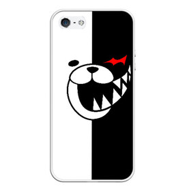 Чехол для iPhone 5/5S матовый с принтом MONOKUMA в городе Новоалтайск, Силикон | Область печати: задняя сторона чехла, без боковых панелей | anime | bear | black  white | danganronpa | kurokuma | monodam | monokuma | monomi | monotaro | pink | rabbit | school | shirokuma | аниме | главарь | мoноми | монокума | черно белый | школа