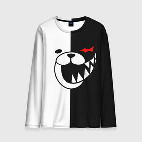 Мужской лонгслив 3D с принтом MONOKUMA в городе Новоалтайск, 100% полиэстер | длинные рукава, круглый вырез горловины, полуприлегающий силуэт | anime | bear | black  white | danganronpa | kurokuma | monodam | monokuma | monomi | monotaro | pink | rabbit | school | shirokuma | аниме | главарь | мoноми | монокума | черно белый | школа