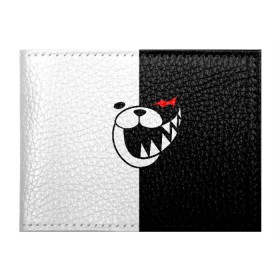 Обложка для студенческого билета с принтом MONOKUMA в городе Новоалтайск, натуральная кожа | Размер: 11*8 см; Печать на всей внешней стороне | Тематика изображения на принте: anime | bear | black  white | danganronpa | kurokuma | monodam | monokuma | monomi | monotaro | pink | rabbit | school | shirokuma | аниме | главарь | мoноми | монокума | черно белый | школа