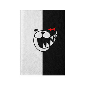 Обложка для паспорта матовая кожа с принтом MONOKUMA в городе Новоалтайск, натуральная матовая кожа | размер 19,3 х 13,7 см; прозрачные пластиковые крепления | Тематика изображения на принте: anime | bear | black  white | danganronpa | kurokuma | monodam | monokuma | monomi | monotaro | pink | rabbit | school | shirokuma | аниме | главарь | мoноми | монокума | черно белый | школа