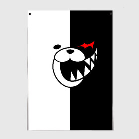 Постер с принтом MONOKUMA в городе Новоалтайск, 100% бумага
 | бумага, плотность 150 мг. Матовая, но за счет высокого коэффициента гладкости имеет небольшой блеск и дает на свету блики, но в отличии от глянцевой бумаги не покрыта лаком | anime | bear | black  white | danganronpa | kurokuma | monodam | monokuma | monomi | monotaro | pink | rabbit | school | shirokuma | аниме | главарь | мoноми | монокума | черно белый | школа