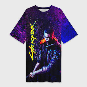 Платье-футболка 3D с принтом Cyberpunk 2077 в городе Новоалтайск,  |  | cyberpunk | future | implant | neon | noir | punk | retrowave | robots | techno | witcher | будущее | градиент | игры | киберпанк | мужские | неон | нуар | премьера | текстура | техно