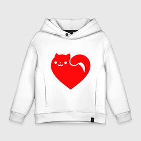 Детское худи Oversize хлопок с принтом Love Cat в городе Новоалтайск, френч-терри — 70% хлопок, 30% полиэстер. Мягкий теплый начес внутри —100% хлопок | боковые карманы, эластичные манжеты и нижняя кромка, капюшон на магнитной кнопке | animal | cat | cute | heart | kitty | meow | друг | животные | киска | китти | кот | котенок | котик | кошечка | кошка | лев | леопард | любовь | милый | мур | мышь | мяу | пантера | питомец | рысь | сердце | тигр | улыбка