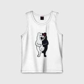 Детская майка хлопок с принтом Monokuma с пупком в городе Новоалтайск,  |  | anime | bear | black  white | danganronpa | kurokuma | monodam | monokuma | monomi | monotaro | pink | rabbit | school | shirokuma | аниме | главарь | мoноми | монокума | черно белый | школа