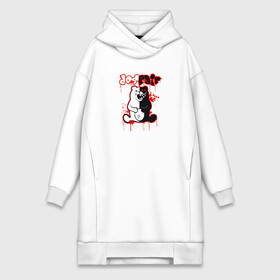 Платье-худи хлопок с принтом MONOKUMA DESPAIR | МОНОКУМА в городе Новоалтайск,  |  | anime | bear | black  white | danganronpa | kurokuma | monodam | monokuma | monomi | monotaro | pink | rabbit | school | shirokuma | аниме | главарь | мoноми | монокума | черно белый | школа