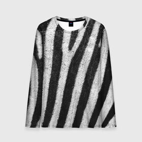 Мужской лонгслив 3D с принтом Zebra Skin в городе Новоалтайск, 100% полиэстер | длинные рукава, круглый вырез горловины, полуприлегающий силуэт | animal | black | black white | pattern. | skin | streaks | texture | white | zebra | белый | животное | животные | зебра | полосы | текстура | узор | чёрно белые | чёрный
