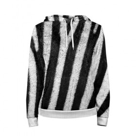 Женская толстовка 3D с принтом Zebra Skin в городе Новоалтайск, 100% полиэстер  | двухслойный капюшон со шнурком для регулировки, мягкие манжеты на рукавах и по низу толстовки, спереди карман-кенгуру с мягким внутренним слоем. | animal | black | black white | pattern. | skin | streaks | texture | white | zebra | белый | животное | животные | зебра | полосы | текстура | узор | чёрно белые | чёрный