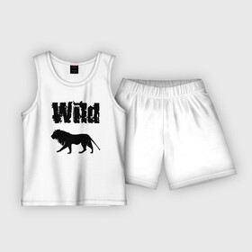 Детская пижама с шортами хлопок с принтом wild lion в городе Новоалтайск,  |  | Тематика изображения на принте: wild lion | дикий лев