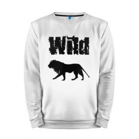 Мужской свитшот хлопок с принтом wild lion в городе Новоалтайск, 100% хлопок |  | wild lion | дикий лев