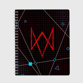 Тетрадь с принтом WATCH DOGS LEGION в городе Новоалтайск, 100% бумага | 48 листов, плотность листов — 60 г/м2, плотность картонной обложки — 250 г/м2. Листы скреплены сбоку удобной пружинной спиралью. Уголки страниц и обложки скругленные. Цвет линий — светло-серый
 | action | ct os | ded sec | fox | game | hacker | legion | watch dogs | watch dogs 2 | watch dogs legion | знак лиса | игра | компьютерная игра | легион | хакер