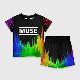 Детский костюм с шортами 3D с принтом MUSE в городе Новоалтайск,  |  | muse | music | rock | группа | музыка | музыканты | рок