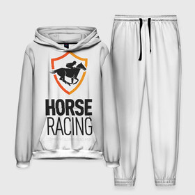 Мужской костюм 3D (с толстовкой) с принтом Horse racing в городе Новоалтайск,  |  | animal | black | emblem | horse | rider | riding | slogan | sport | text | white | белый | езда | животное | конь | лошадь | наездник | слоган | спорт | текст | черный | эмблема