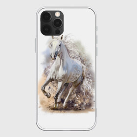 Чехол для iPhone 12 Pro Max с принтом Белая лошадь в городе Новоалтайск, Силикон |  | Тематика изображения на принте: animal | beautiful | drawing | horse | mane | muzzle | nature | white | wild | белый | грива | дикий | животное | конь | красивый | лошадь | природа | рисунок | скакун
