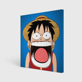 Холст квадратный с принтом Луффи - Чё??!! в городе Новоалтайск, 100% ПВХ |  | one piece | аниме | луффи | монки ди луффи | мугивара | мугивара луфи | удивление | шляпа