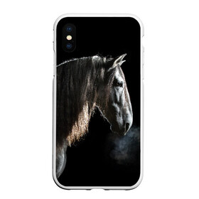 Чехол для iPhone XS Max матовый с принтом Серный в яблоках конь в городе Новоалтайск, Силикон | Область печати: задняя сторона чехла, без боковых панелей | animal | beautiful | black | eyes | gloss | harness | horse | look | muzzle | portrait | в яблоках | взгляд | глаза | животное | конь | красивый | лоск | лошадь | портрет | сбруя | серый | скакун