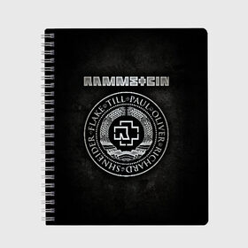Тетрадь с принтом Rammstein в городе Новоалтайск, 100% бумага | 48 листов, плотность листов — 60 г/м2, плотность картонной обложки — 250 г/м2. Листы скреплены сбоку удобной пружинной спиралью. Уголки страниц и обложки скругленные. Цвет линий — светло-серый
 | lindemann | rammstain | rammstein | rammstein 2019 | ramstein | группы | метал | музыка | рок | тилль линдеманн
