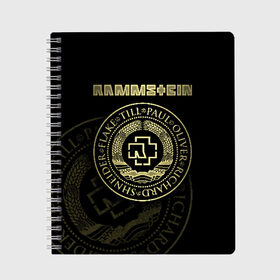 Тетрадь с принтом Rammstein в городе Новоалтайск, 100% бумага | 48 листов, плотность листов — 60 г/м2, плотность картонной обложки — 250 г/м2. Листы скреплены сбоку удобной пружинной спиралью. Уголки страниц и обложки скругленные. Цвет линий — светло-серый
 | lindemann | rammstain | rammstein | rammstein 2019 | ramstein | группы | метал | музыка | рок | тилль линдеманн