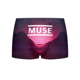 Мужские трусы 3D с принтом MUSE в городе Новоалтайск, 50% хлопок, 50% полиэстер | классическая посадка, на поясе мягкая тканевая резинка | muse | music | rock | группа | музыка | музыканты | рок