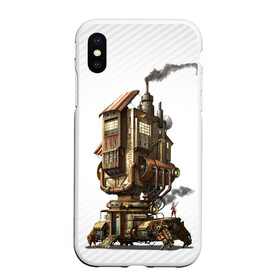 Чехол для iPhone XS Max матовый с принтом Шагающий дом в городе Новоалтайск, Силикон | Область печати: задняя сторона чехла, без боковых панелей | 3d | арт | механический | передвигающийся | стимпанк | шагающий дом