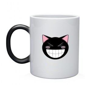 Кружка хамелеон с принтом Smiling Cat в городе Новоалтайск, керамика | меняет цвет при нагревании, емкость 330 мл | animal | cat | cute | kitty | meow | друг | животные | киска | китти | кот | котенок | котик | кошечка | кошка | лев | леопард | милый | мур | мышь | мяу | пантера | питомец | рысь | тигр | улыбка