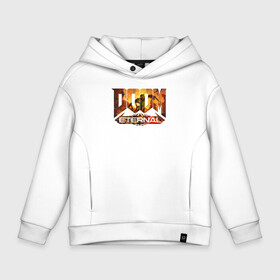 Детское худи Oversize хлопок с принтом Doom Classic в городе Новоалтайск, френч-терри — 70% хлопок, 30% полиэстер. Мягкий теплый начес внутри —100% хлопок | боковые карманы, эластичные манжеты и нижняя кромка, капюшон на магнитной кнопке | cacodemon | doom | eternal | вечность | вечный | дум | итёрнал | какодемон | этернал