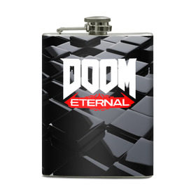 Фляга с принтом Doom Blocks в городе Новоалтайск, металлический корпус | емкость 0,22 л, размер 125 х 94 мм. Виниловая наклейка запечатывается полностью | Тематика изображения на принте: cacodemon | doom | eternal | вечность | вечный | дум | итёрнал | какодемон | этернал