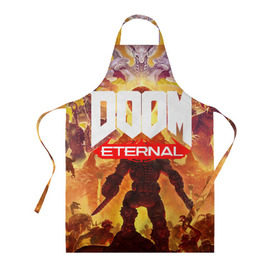 Фартук 3D с принтом Doom Eternal в городе Новоалтайск, 100% полиэстер | общий размер — 65 х 85 см, ширина нагрудника — 26 см, горловина — 53 см, длина завязок — 54 см, общий обхват в поясе — 173 см. Принт на завязках и на горловине наносится с двух сторон, на основной части фартука — только с внешней стороны | cacodemon | doom | eternal | вечность | вечный | дум | итёрнал | какодемон | этернал