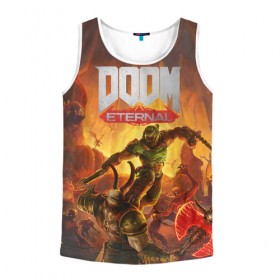Мужская майка 3D с принтом Doom в городе Новоалтайск, 100% полиэстер | круглая горловина, приталенный силуэт, длина до линии бедра. Пройма и горловина окантованы тонкой бейкой | cacodemon | doom | eternal | вечность | вечный | дум | итёрнал | какодемон | этернал
