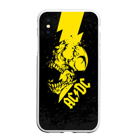 Чехол для iPhone XS Max матовый с принтом AC DC HIGH VOLTAGE в городе Новоалтайск, Силикон | Область печати: задняя сторона чехла, без боковых панелей | ac dc | acdc | high voltage | music | rock | skull | группа | молния | музыка | музыканты | рок | череп