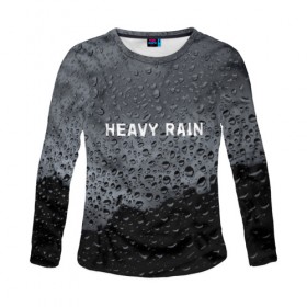 Женский лонгслив 3D с принтом Heavy Rain в городе Новоалтайск, 100% полиэстер | длинные рукава, круглый вырез горловины, полуприлегающий силуэт | дождь | жертва | капает | капли | ливень | мастер | оригами | складывать