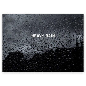 Поздравительная открытка с принтом Heavy Rain в городе Новоалтайск, 100% бумага | плотность бумаги 280 г/м2, матовая, на обратной стороне линовка и место для марки
 | Тематика изображения на принте: дождь | жертва | капает | капли | ливень | мастер | оригами | складывать