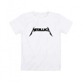 Детская футболка хлопок с принтом METALLICA (НА СПИНЕ) в городе Новоалтайск, 100% хлопок | круглый вырез горловины, полуприлегающий силуэт, длина до линии бедер | 