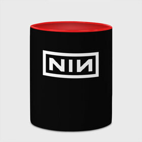 Кружка с принтом NIN в городе Новоалтайск, керамика | ёмкость 330 мл | music | nin | nine inch nails | rock | группа | музыка | музыканты | нин | рок