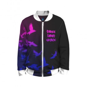 Детский бомбер 3D с принтом Three Days Grace (1) в городе Новоалтайск, 100% полиэстер | застегивается на молнию, по бокам два кармана без застежек, мягкие манжеты, по низу бомбера и на воротнике — эластичная резинка | days | days grace | music | rock | three days grace | музыка | рок