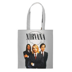 Сумка 3D повседневная с принтом Nirvana в городе Новоалтайск, 100% полиэстер | Плотность: 200 г/м2; Размер: 34×35 см; Высота лямок: 30 см | 90 | alternative | crimson | david grohl | foo fighters | grunge | kurt cobain | music | nirvana | rip | rock | smile | гранж | группа | девяностые | курт кобейн | музыка | нирвана | рок