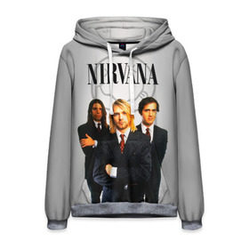Мужская толстовка 3D с принтом Nirvana в городе Новоалтайск, 100% полиэстер | двухслойный капюшон со шнурком для регулировки, мягкие манжеты на рукавах и по низу толстовки, спереди карман-кенгуру с мягким внутренним слоем. | Тематика изображения на принте: 90 | alternative | crimson | david grohl | foo fighters | grunge | kurt cobain | music | nirvana | rip | rock | smile | гранж | группа | девяностые | курт кобейн | музыка | нирвана | рок