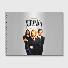Альбом для рисования с принтом Nirvana в городе Новоалтайск, 100% бумага
 | матовая бумага, плотность 200 мг. | 90 | alternative | crimson | david grohl | foo fighters | grunge | kurt cobain | music | nirvana | rip | rock | smile | гранж | группа | девяностые | курт кобейн | музыка | нирвана | рок
