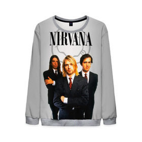 Мужской свитшот 3D с принтом Nirvana в городе Новоалтайск, 100% полиэстер с мягким внутренним слоем | круглый вырез горловины, мягкая резинка на манжетах и поясе, свободная посадка по фигуре | 90 | alternative | crimson | david grohl | foo fighters | grunge | kurt cobain | music | nirvana | rip | rock | smile | гранж | группа | девяностые | курт кобейн | музыка | нирвана | рок