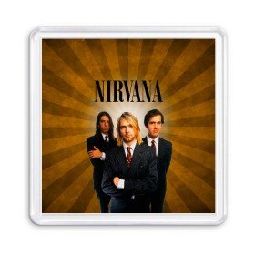 Магнит 55*55 с принтом Nirvana в городе Новоалтайск, Пластик | Размер: 65*65 мм; Размер печати: 55*55 мм | Тематика изображения на принте: 90 | alternative | crimson | david grohl | foo fighters | grunge | kurt cobain | music | nirvana | rip | rock | smile | гранж | группа | девяностые | курт кобейн | музыка | нирвана | рок
