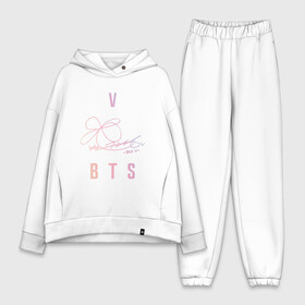Женский костюм хлопок Oversize с принтом V BTS АВТОГРАФ в городе Новоалтайск,  |  | bts | bts boy | bts love | k pop | love yourself | v | айдол | битиэс | бтс | ви. | ким тэ хен | фанфик бтс | чон чонгук