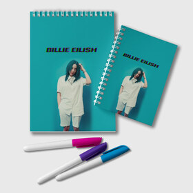 Блокнот с принтом Billie Eilish в городе Новоалтайск, 100% бумага | 48 листов, плотность листов — 60 г/м2, плотность картонной обложки — 250 г/м2. Листы скреплены удобной пружинной спиралью. Цвет линий — светло-серый
 | ayelish | bad guy | billie eilish | eilish | билли айлиш | эйлиш | элиш